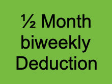 Half Month Payroll Deduction Limited 1 Day